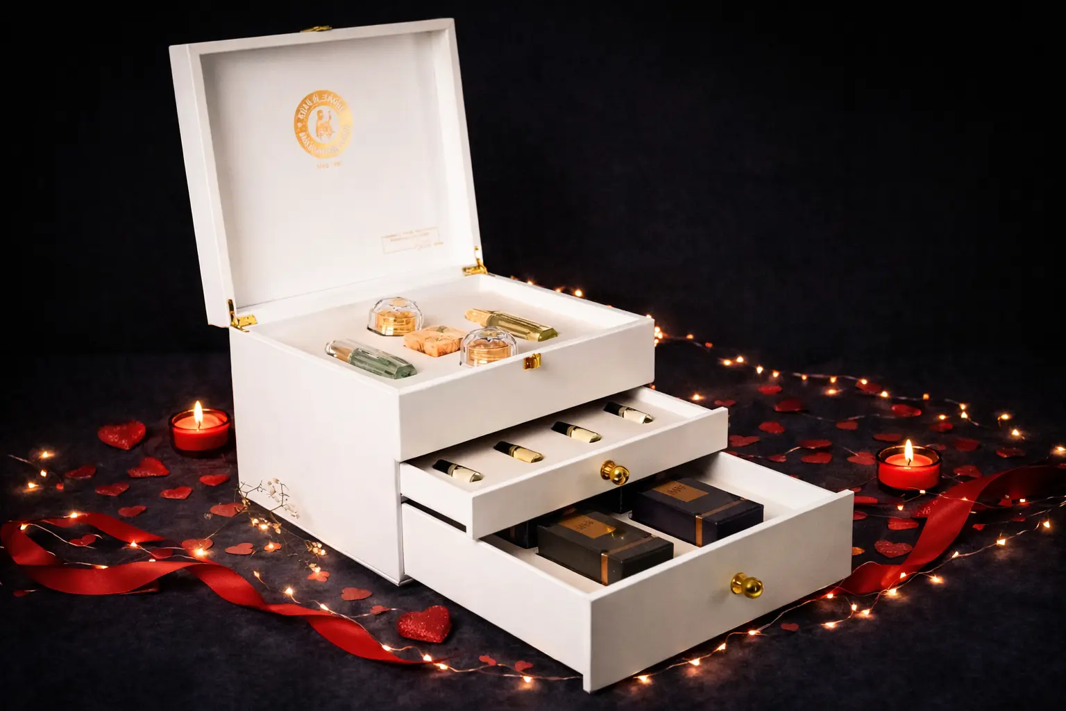 White Luxurious Box – 3 Drawers